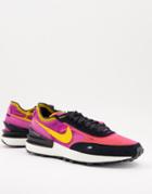 Nike Waffle One Sneakers In Black Pink And Orange
