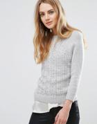 Ted Baker Stitch Detail Sweater - Gray