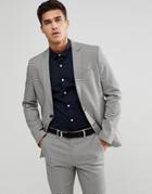 New Look Blazer In Gray Houndstooth - Black