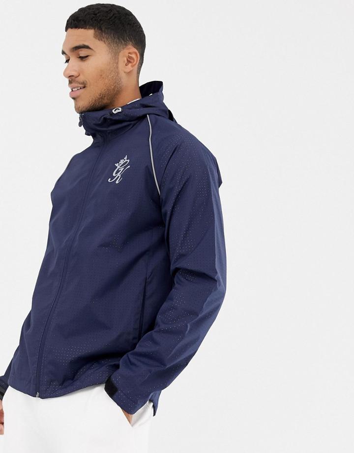 Gym King Hooded Windbreaker In Navy - Navy