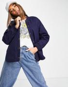 & Other Stories Organic Cotton Water Repellent Bomber Jacket In Navy