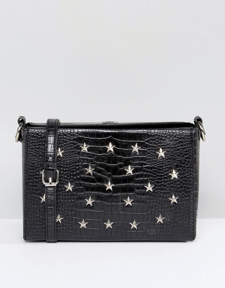 Liquorish Star Studded Crossbody Bag - Black