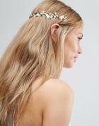 Asos Occasion Butterfly & Flower Charm Back Headband - Gold