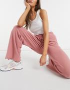Asos Design Supersoft Straight Leg Sweatpants In Pink-brown