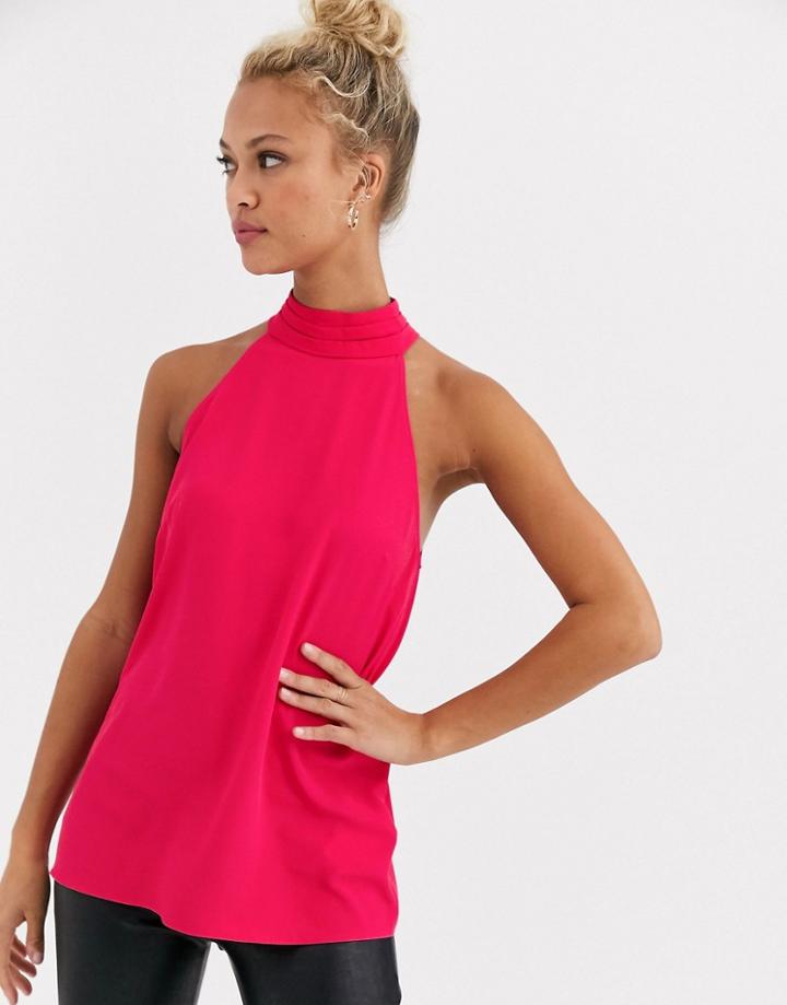 Lipsy High Neck Top In Pink