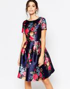 Chi Chi London Midi Prom Dress With Full Skirt And Sleeve
