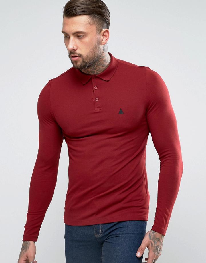 Asos Musle Fit Polo Shirt In Pique With Logo In Red - Red