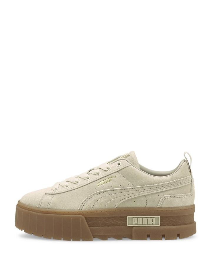 Puma Mayze Gum Sole Platform Sneakers In Tan-brown