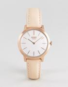 Henry London Leather Watch In Pink 34mm - Pink