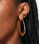 Asos Design 14k Gold Plated Hoop Earrings In Angular Design