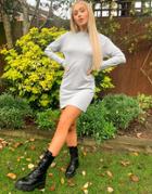 Brave Soul Lana Lounge T-shirt Dress In Gray-grey