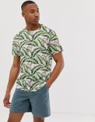 Urban Threads T-shirt In Palm Print-pink