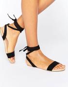 Asos Fiona Tie Leg Sandals - Black