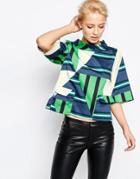 Closet Pocket Front Top In Mixed Stripe - Blue