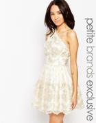 Chi Chi London Petite One Shoulder Lace Prom Dress - Multi