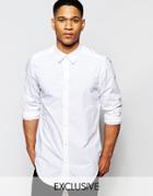 G-star Be Raw Shirt Rovic-a Longline Stretch Poplin In White - White