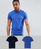 Emporio Armani Muscle Fit 2 Pack T-shirt In Navy/blue - Navy