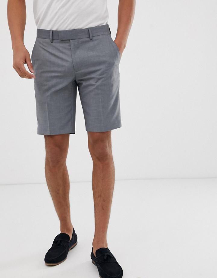 Farah Henderson Skinny Fit Shorts In Gray - Gray