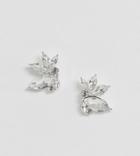 True Decadence Exclusive Pearl And Crystal Stud Earrings-silver