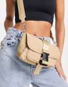Topshhop Nina Abstract Stich Crossbody Bag In Stone-neutral