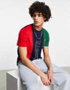 Lacoste T-shirt In Color Block-navy
