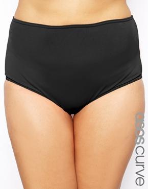 Asos Curve Exclusive High Waisted Bikini Bottom Mix & Match - Black