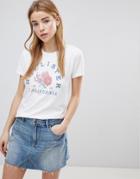 Hollister Floral Logo T-shirt - White