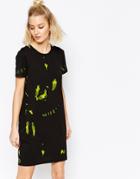 Cheap Monday T-shirt Dress With Tie Dye Print - Black