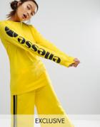 Ellesse Long Sleeve T-shirt With Contrast Sleeve Logo - Yellow