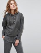 Only Beatrice Sateen Pullers Hoody - Gray