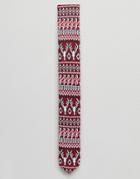 Asos Holidays Knitted Fairisle Tie - Red