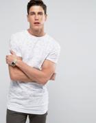 Bellfield Longline T-shirt In Spacedye With Layered Hem - Gray