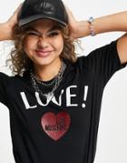 Love Moschino Love! Logo T-shirt In Black