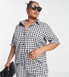 Lola May Plus Black And White Gingham Shirt