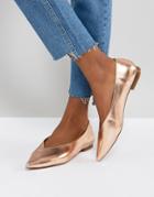 Asos Lynne Ballet Flats - Gold