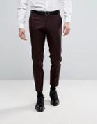 Burton Menswear Skinny Fit Smart Pants - Red
