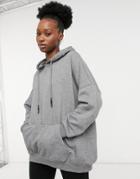 Only Oversized Hoodie In Gray-grey