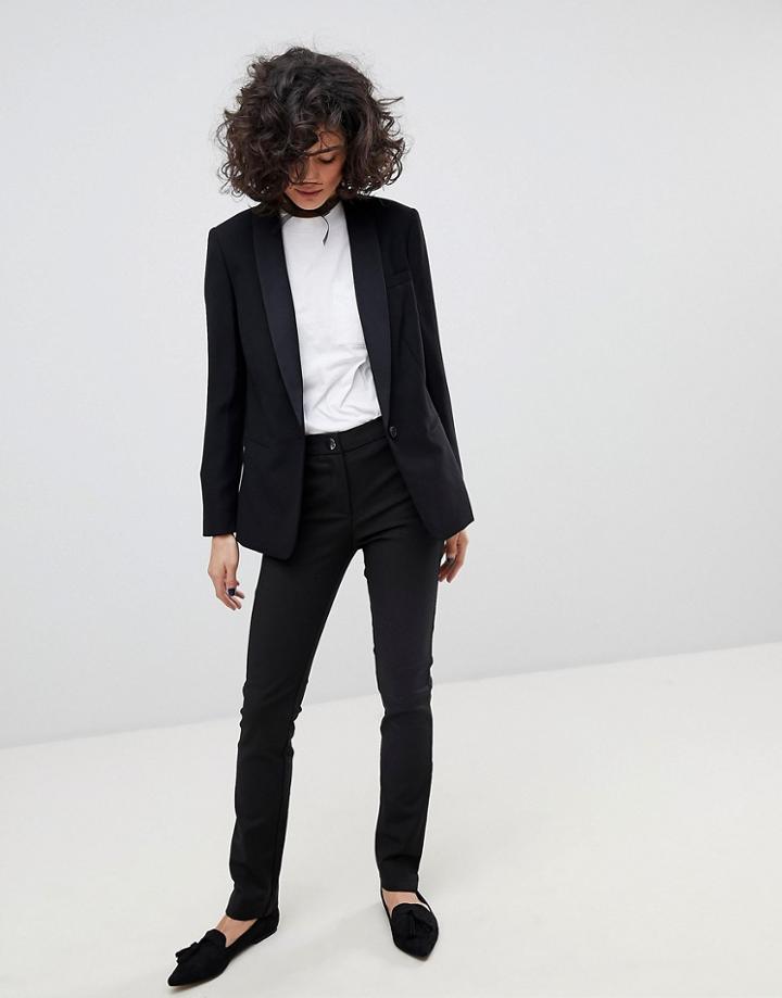 Mango Slim Leg Smart Pants - Black