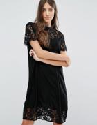 Vila High Neck Lace Dress - Black