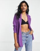 I Saw It First Oversized Longline Blazer In Purple - Part Of A Set