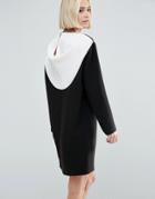 Asos Color Block Shift Dress With Drape Back - Multi