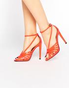 Asos Have A Ball Heeled Sandals - Orange