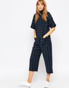 Asos Jumpsuit In Jacquard With High Neck - Multi