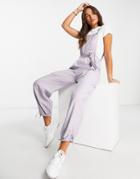Asos Design Jungle Pant Overalls In Lilac-purple