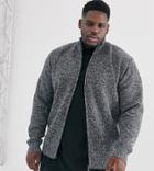 Duke King Size Zip Up Sweater With Check Lining In Gray