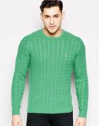 Farah Sweater With Cable Knit Regular Fit - Green