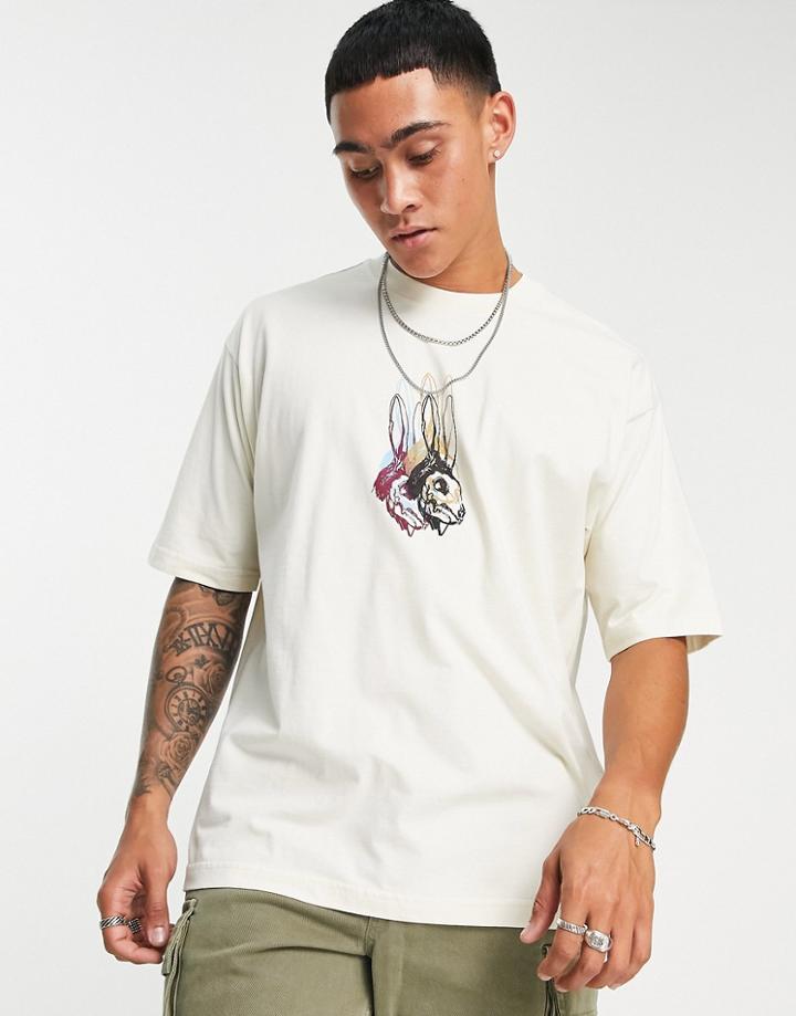 Levi's Skateboarding Graphic Box T-shirt In Off White Rabbit Print-neutral