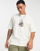 Levi's Skateboarding Graphic Box T-shirt In Off White Rabbit Print-neutral