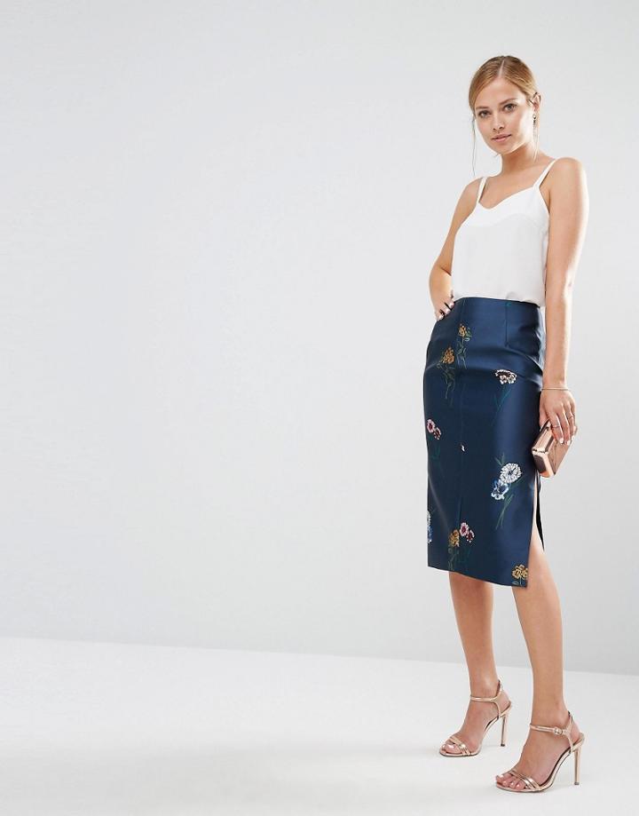 Keepsake After Glow Embroidered Skirt - Blue