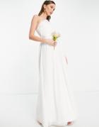 Little Mistress Bridal One Shoulder Maxi Dress In White